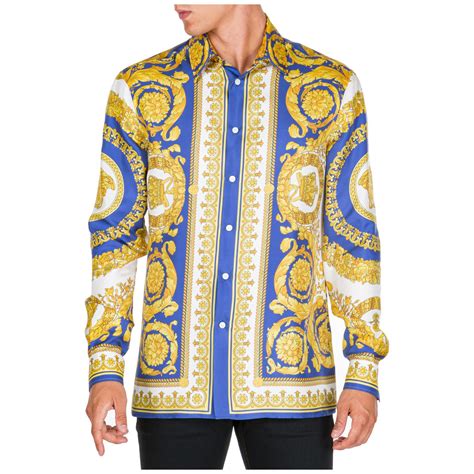 versace dotted long sleeve trim fit shirt|Versace Long.